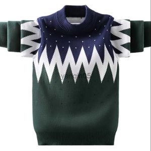 Pullover Boys pure cotton sweaters teenage knitted shirt winter velvet warm sweater 4-16T kids spring thin casual O-neck pullovers tops HKD230719