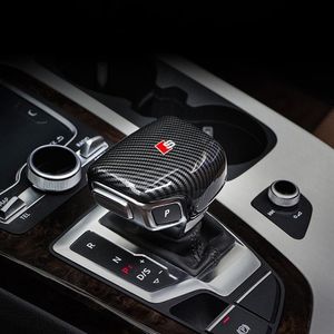 Carbon Fiber Car Console Gear shift knob head Frame cover trim sticker for Audi A4 A5 A6 A7 Q5 Q7 S6 S7 Car styling Auto Accessori278w