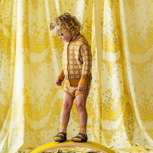 Pulôver espanhol para bebês meninos cardigã de malha de algodão vintage mistura de lã jacquard casaco de inverno roupas para bebês meninos e meninas cardigã HKD230719