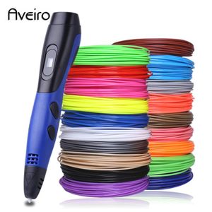 Blue Red White Yellow 3D Pen with ABS Filament 3 D Regalos Origines USB Caneta 3D Lapiz For Children Christmas Presents3065