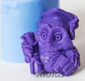 Cake Tools Kerzenherstellung Tierform Diy Craft Molds Eule 3D Silikonform für Seife 230718