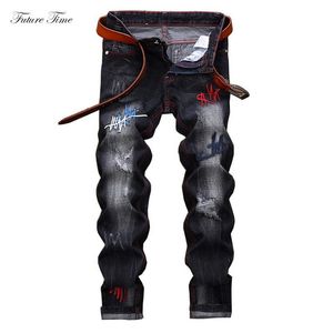 Men Jeans 2020 Men Embroidery Washed Denim Paints Biker Classic Regular Fit Brand Skiny Pants C1480192D