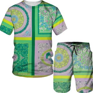 Männer Trainingsanzüge Floral Brief Gedruckt Casual T Shirt Trainingsanzug Set Männlich Jogger Fancy Style Outfit 230719