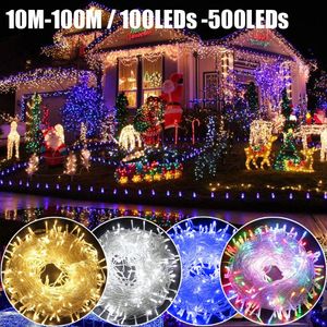 Strings LED 10M - 100M String Light Outdoor Waterproof US Plug Safe DC30V Christmas Garland Xmas Wedding Party Holiday Q30