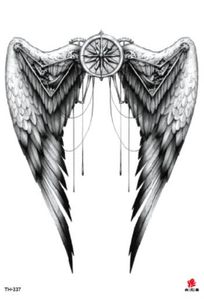 Tillfällig tatoo Fake Tattoo Sticker Wings Back Arm Tattoos Stickers Tatouage Waterproof Flash Tatto For Men Women Girl