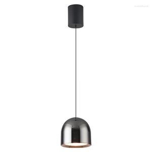 Pendant Lamps Modern Simple Aluminum Lamp Black/Blue/Red Creative Bedroom Restaurant Decor Hanging Light Adjustable Lifting Droplights