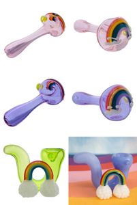 Vintage Rainbow Clouds Glass Pipe Glass Bong Water Hookah Rökning Pipe Original Glass Factory Made Can Put Customer Logo av DHL UPS CNE