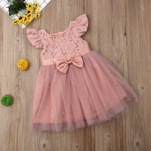 Flickans klänningar 2-7 år Toddler Kid Girl Princess Dress Lace Tulle Wedding Birthday Party Dress Pageant Pageant Children Kläd Kid Costumes R230719