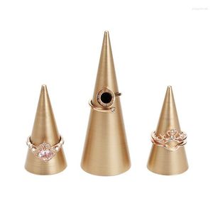 Sacchetti per gioielli Espositore per anelli di fascia alta Supporto per cono di vendita diretta in fabbrica Puntelli creativi in metallo
