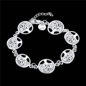 Kvinnors sterling silverpläterad träd av liv charm armband gssb607 mode 925 silverplatta smycken armband261d