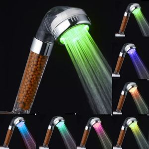 LED Bathroom Shower Heads Sprinkler el Home Bath Room Supplies Colorful Atmosphere Decoration Night Light290G