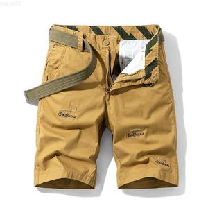 Men's Shorts 2023 Summer Mens Cargo Shorts Bermuda Cotton High Quality Hot Sale Army Military Bottom Khaki Casual Males Outdoor Short Pants L230719