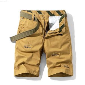 Shorts Masculino 2023 Summer Mens Cargo Shorts Bermudas Algodão Alta Qualidade Venda Quente Exército Militar Bottom Caqui Casual Masculino Calça Curta Ao Ar Livre L230719