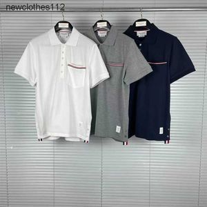 TB Summer New Pocket Polo Shirt Short Sleeve Unisex Casual Top Loose Fashion Polo Shirt