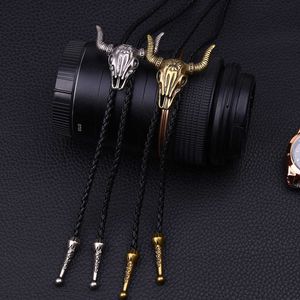 Bolo slipsar matagorda ko skalle halsband smycken män slips läder bolo slips män gåvor slips män tillbehör dölj rep tröja kedja bowtie hkd230719