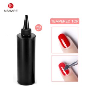 Tratamentos de unhas MSHARE gel de revestimento superior temperado 250ml sem cobertura de gel superior limpa material de resina saudável durável verniz UV 230718