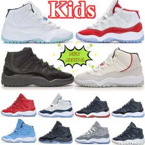 Çocuk Ayakkabı UNC Kiraz Jumpman 11s Erkek Basketbol 11 Ayakkabı Çocukları Siyah Orta Yüksek Sneaker Chicago Tasarımcı Askeri Gri Eğitimler Bebek Çocuk Gençlik Yürümeye Başlayan