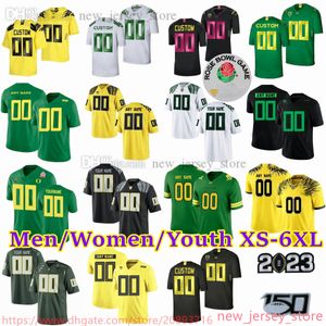 Custom XS-6XL NCAA Oregon Ducks Football Jersey 5 Jestin 2 DJ 13 Ty Thompson 23 Verone McKinley 58 Penei Sewell 3 Johnny Johnson III Men