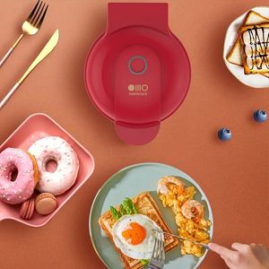 Silencare Mini Maker, 4 Inch, Red &S6349S-A Wonderful Mini Waffles Recipe Book With Gluten, Vegan, Paleo, Dairy + Nut Free Options, Over 10+ Easy To Follow Guides