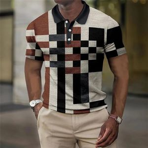 Mens Polos Leisure Mens Polo Shirt Semester Summer Lapel Top Loose Tshirt Business Button Golf Daily 230718