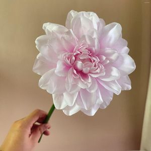 Decorative Flowers 10Pc Faux Dahlia Branch Bridal Bouquet Wedding Decor Flower Arrangement Christmas Window Mall Props