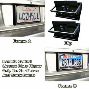 2x Car US Standard Hidden Electric Retractable front rear Flip License Plate Frame HOLDER Remote Control275a