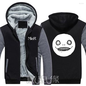 Moletons Masculinos Winter Anime NieR: Automata Moletom NieR YoRHa Cosplay Casaco Jaqueta Masculina Quente Suéter Com Zíper Grosso