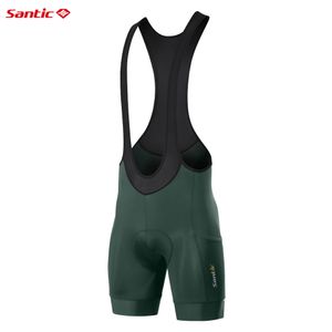 Cykelhaklig shorts Santic Cycling Bib Shorts Män 4D vadderad MTB Biker Shorts Summer Breattable Mesh Mountain Bicycle Pants With Pockets Asiatisk storlek 230718