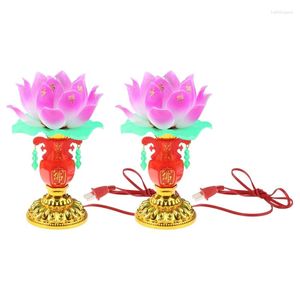 Table Lamps LED Lotus Lamp Colorful Buddhist Lights Color-Changing Night Light For Home Office Yoga Meditation Room