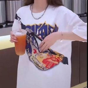 レディースTシャツサマージッパーバックパック半袖ファッショングラフィティハーフTシャツ韓国バージョンゆるいハラジュク230718