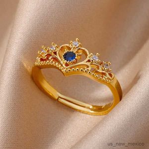 Band Rings Zircon Heart Rings for Women Gold Color Stainless Steel Wedding Ring female Luxury Designer Jewelry Gift R230804