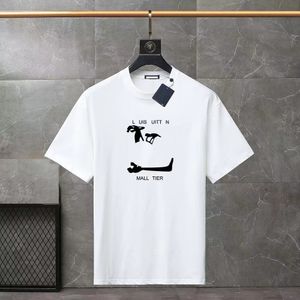 Modedesigner t-shirt mäns 2023 sommar ny trend kortärmad bomull lös mode casual joker t-shirt