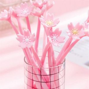 Creative Soft Silicone Gel Pen Cute Signature Romantic Flower Cherry Blossom Pen Gifts For Student Girl School Supply GC758274N