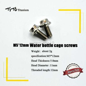 Water Bottles Cages 6pcs TiTo M5x12mm Bicycle Bike Titanium Ti Water Bottle Cage Shelf bolts Bottle Holder Screw HKD230719