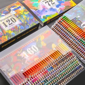 Professionella oljefärgpennor Set 48 160 Färger Artistmålning Sketching Color Pencil For Kids Elevers School Art Supplies Y200237E