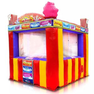 Oxford 3meters inflatable carnival treat shop with foldable curtain concession stand fast food cabin booth ticket stall3474