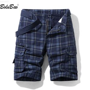 Pantaloncini da uomo BOLUBAO 2023 Pantaloncini casual da uomo Pantalone da spiaggia scozzese slim fit in cotone Pantaloncini casual da uomo di design di alta qualità L230719