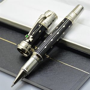 Topp av hög kvalitet Elizabeth Black Titanium Metal Rollerball Pen Ballpoint Pen Fountain Pens Business Office Writing Supplies With D213M