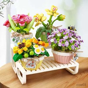 Block DIY Flower Tostommar Lmmortal Potting Plants Gardens Building Blocks Classic Model Mini Bricks Kids Set Kits Toys R230720