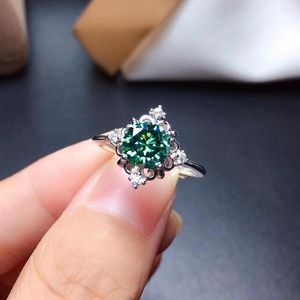 Wedding Rings Amazing Green Cubic Zircon Engagement For Women Fashion Silver Color Finger Ring Bride Party Gifts Luxury Jewelry