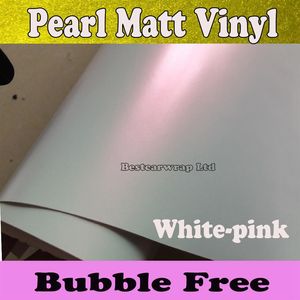 Premium bianco perla opaco vinile avvolgente bianco-rosa bianco perlato opaco pellicola auto avvolgente pellicola adesivo formato 1 52 20 m rotolo 5x66ft273 m