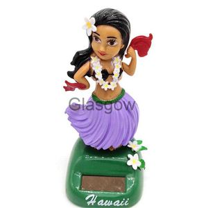 Interior Decorations Car Ornament Solar Powered Dancing Hawaii Girl Swinging Bobble Toy Gifts Auto Interior Home Decor Accessories x0718