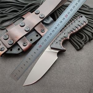 1Pcs High End Strong M27 Tactical Straight Knife Z-wear Drop Point 6.5mm Blade Full Tang G10 Handle Outdoor Survival Fixed Blade Knives With Leather Kydex