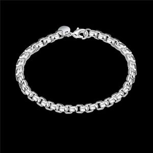 Högkvalitativ ny omgång tillagd märke 925 Silver Armband JSPB157 Beast Gift Men and Women Sterling Silver Plated Charm Armelets244T