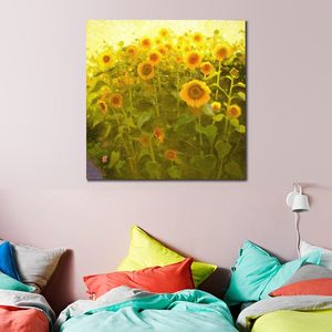 Flores abstratas Arte em tela Pássaros de uma pena Pintura de paisagem feita à mão Música moderna Decoração de quarto