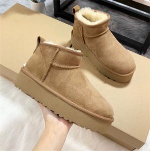 Women ultra mini snow boots slipper winter new popular Ankle Sheepskin fur plush keep warm boots beautiful gifts