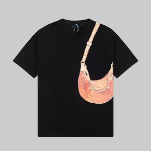 23SS New Woman Men's Solid T-Shirts High End Limited Classic Catwalk Hand-Painted Bag Printing Tee Summer Beach Respirável Fashion Street Manga Curta TJAMMTX353