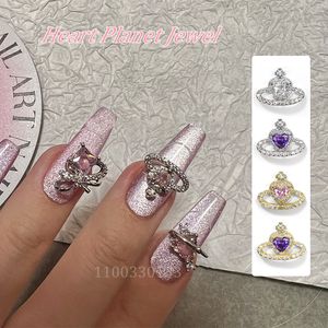 Decorazioni per nail art Unità da 10 pezzi Gioielli di lusso per pianeti d'amore Fascino chic di cristallo a forma di cuore di zirconi 10% curva sul retro del dito Adorna gioielli in gel per unghie sontuosi 230718