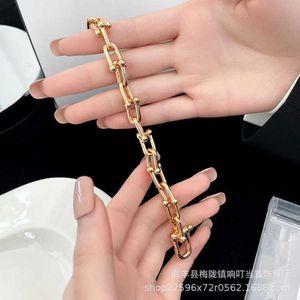 Original Brand Gold High Edition TFF Ring Buckle Armband Womens New Smooth U-Shaped Horseshoe T1 Double