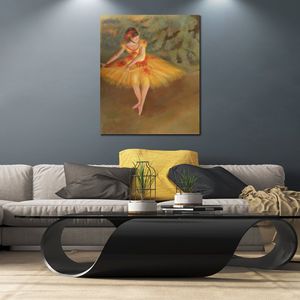 Vacker kvinna duk konst studie rum dekor dansare gör poäng iggar degas målning handgjorda hög kvalitet